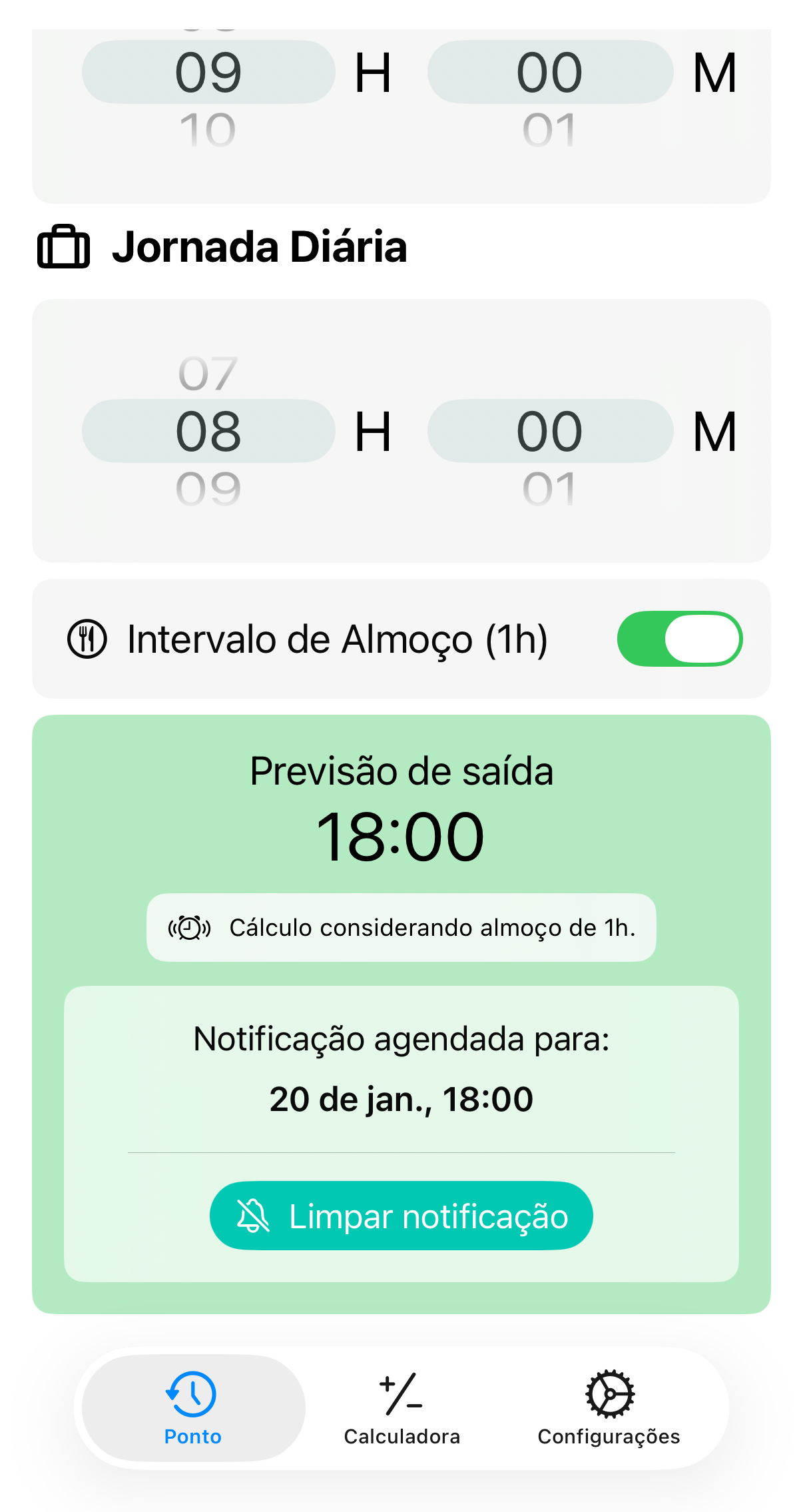 Tela de notificações